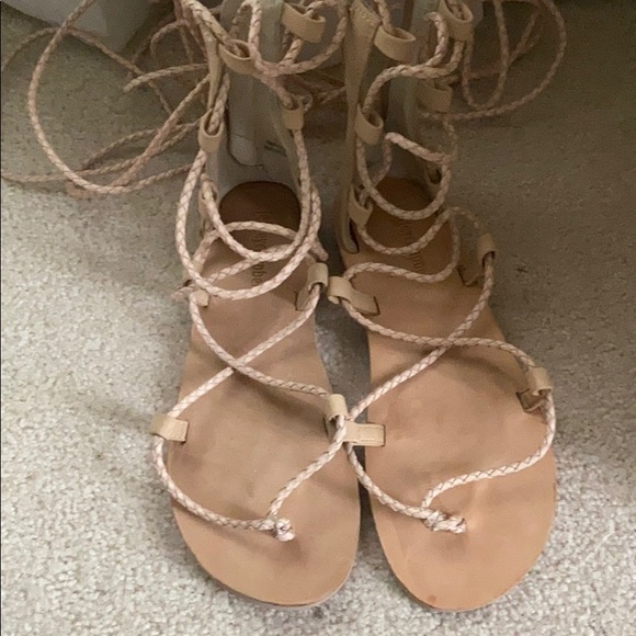 NWOT Jeffrey Campbell Adios Nude Gladiator Sandals - Picture 2 of 4